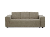 Canapé convertible express 3 places en velours texturé taupe BASILE