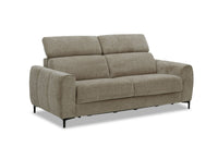 Canapé convertible express 3 places en velours texturé taupe CALEB