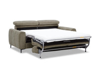 Canapé convertible express 3 places en velours texturé taupe CALEB