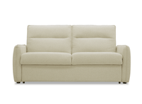 Canapé convertible express 3 places matelas 15 cm en tissu texturé beige ADILIO