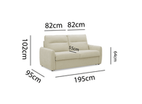 Canapé convertible express 3 places matelas 15 cm en tissu texturé beige ADILIO