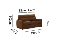 Canapé convertible express 3 places matelas 15 cm en tissu texturé terracotta ADILIO