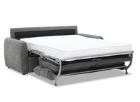 Canapé convertible express 3 places matelas 15 cm en tissu texturé gris ADILIO