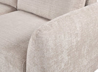 Canapé d'angle convertible avec coffre en velours chiné beige MARLA - Angle gauche
