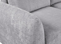 Canapé d'angle convertible avec coffre en velours chiné gris MARLA - Angle droit