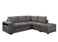 Canapé d'angle convertible en tissu gris foncé ALBAN - Angle droit