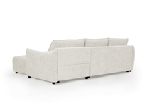 Canapé d'angle convertible et réversible en velours chiné beige  MYSA