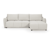 Canapé d'angle convertible et réversible en velours chiné beige  MYSA