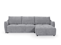 Canapé d'angle convertible et réversible en velours chiné gris MYSA