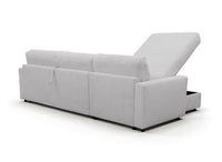 Canapé d'angle convertible et réversible ouverture express en velours côtelé gris JULIETTE