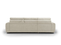 Canapé d'angle convertible ouverture express en tissu beige AGATHE - Angle gauche