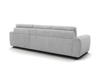 Canapé d'angle convertible ouverture express en tissu gris AGATHE - Angle droit