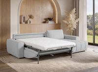 Canapé d'angle convertible ouverture express en tissu gris AGATHE - Angle droit