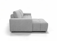 Canapé d'angle convertible ouverture express en tissu gris AGATHE - Angle gauche