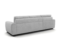 Canapé d'angle convertible ouverture express en tissu gris AGATHE - Angle gauche