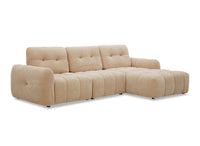 Canapé d'angle en velours tissé beige avec dossier réglable ADONIS - Angle droit