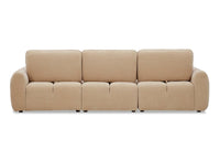 Canapé d'angle en velours tissé beige avec dossier réglable ADONIS - Angle droit