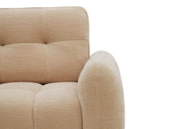 Canapé d'angle en velours tissé beige avec dossier réglable ADONIS - Angle gauche