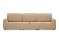 Canapé d'angle en velours tissé beige avec dossier réglable ADONIS - Angle gauche