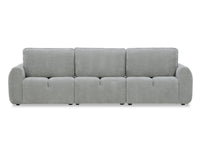 Canapé d'angle en velours tissé gris clair avec dossier réglable ADONIS - Angle droit