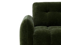 Canapé d'angle en velours tissé vert olive avec dossier réglable ADONIS - Angle droit