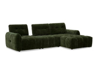 Canapé d'angle en velours tissé vert olive avec dossier réglable ADONIS - Angle droit
