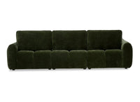 Canapé d'angle en velours tissé vert olive avec dossier réglable ADONIS - Angle droit