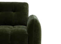 Canapé d'angle en velours tissé vert olive avec dossier réglable ADONIS - Angle gauche