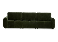 Canapé d'angle en velours tissé vert olive avec dossier réglable ADONIS - Angle gauche