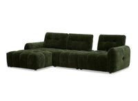 Canapé d'angle en velours tissé vert olive avec dossier réglable ADONIS - Angle gauche