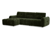 Canapé d'angle en velours tissé vert olive avec dossier réglable ADONIS - Angle gauche