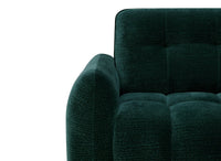 Canapé d'angle en velours tissé vert sapin avec dossier réglable ADONIS - Angle droit