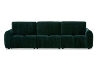 Canapé d'angle en velours tissé vert sapin avec dossier réglable ADONIS - Angle droit