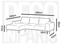 Canapé d'angle fixe avec méridienne en tissu beige ARNOLD - Angle Gauche
