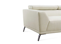 Canapé d'angle fixe avec méridienne en tissu beige KALISTA - Angle Droit