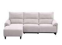 Canapé d’angle relax électrique en tissu beige LUDMILA - Angle gauche