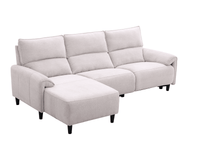 Canapé d’angle relax électrique en tissu beige LUDMILA - Angle gauche