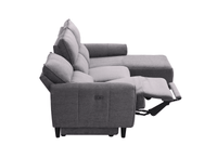 Canapé d’angle relax électrique en tissu gris foncé LUDMILA - Angle droit