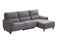 Canapé d’angle relax électrique en tissu gris foncé LUDMILA - Angle droit