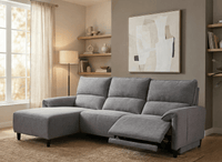 Canapé d’angle relax électrique en tissu gris foncé LUDMILA - Angle gauche