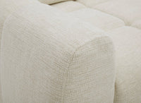 Canapé d'angle relax électrique en velours chiné beige DANIA -Angle droit