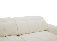 Canapé d'angle relax électrique en velours chiné beige DANIA -Angle droit