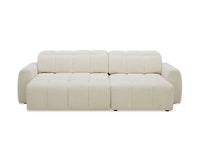 Canapé d'angle relax électrique en velours chiné beige DANIA -Angle droit