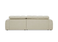 Canapé d'angle relax électrique en velours chiné beige DANIA -Angle droit