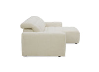 Canapé d'angle relax électrique en velours chiné beige DANIA -Angle droit