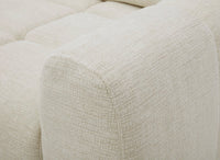 Canapé d'angle relax électrique en velours chiné beige DANIA -Angle gauche