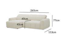 Canapé d'angle relax électrique en velours chiné beige DANIA -Angle gauche
