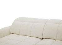Canapé d'angle relax électrique en velours chiné beige DANIA -Angle gauche