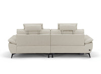 Canapé d’angle relax électrique en velours chiné beige LYANA - Angle droit
