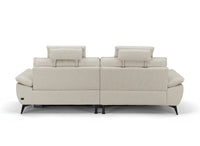 Canapé d’angle relax électrique en velours chiné beige LYANA - Angle gauche
